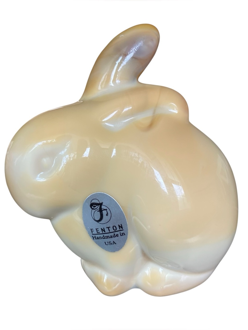 Vintage Fenton Caramel Chocolate Brown Slag Glass Bunny Rabbit Easter Vtg